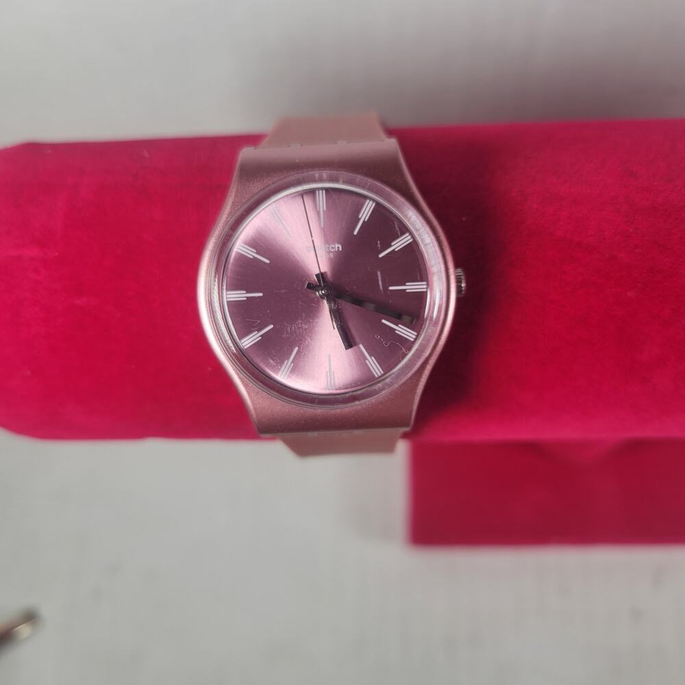Swatch Pink Metallic Women's Watch - Picture 1 of 4